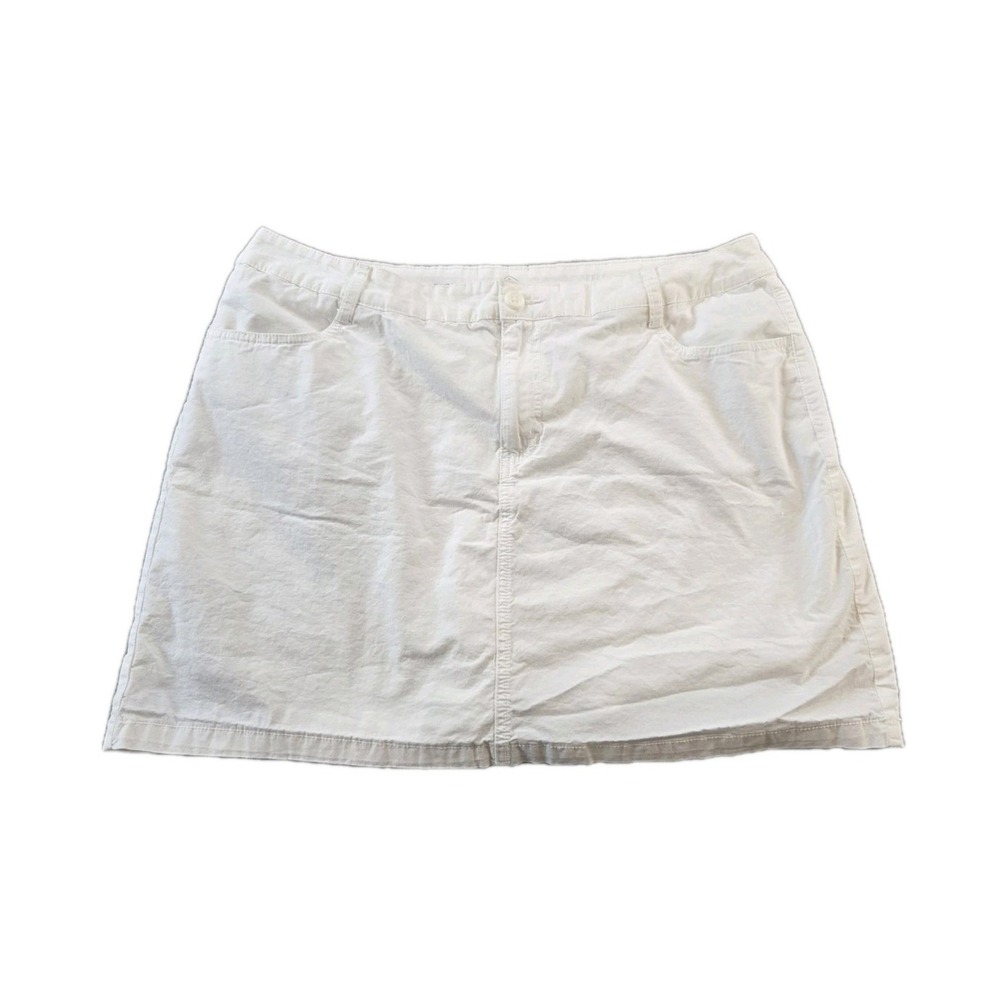 St. Johns Bay Women's Skort skirt w/ Shorts Stretch‎ White 36" Waist Size 16